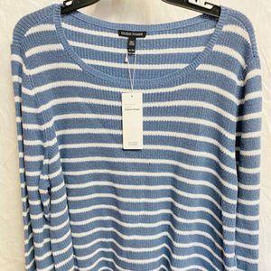 Eileen Fisher Chambray Stripe Sweater Size XL